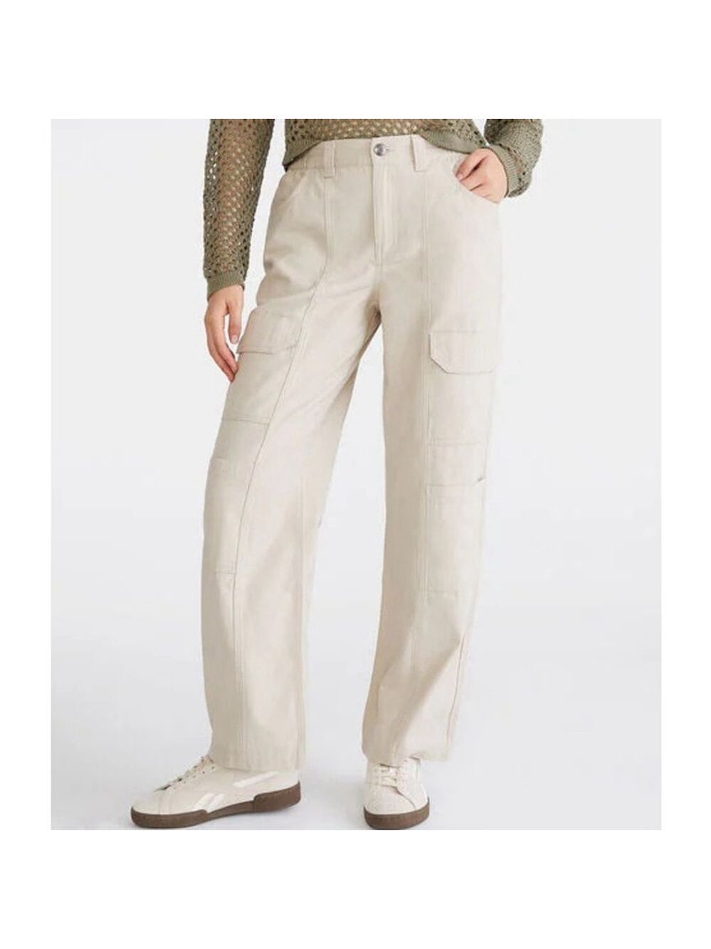 Aeropostale White Low Rise Flare Utility Pants XL